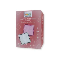 Klocki magnetyczne Glitter Tiles Pack Transparent & Pink - 16 el.