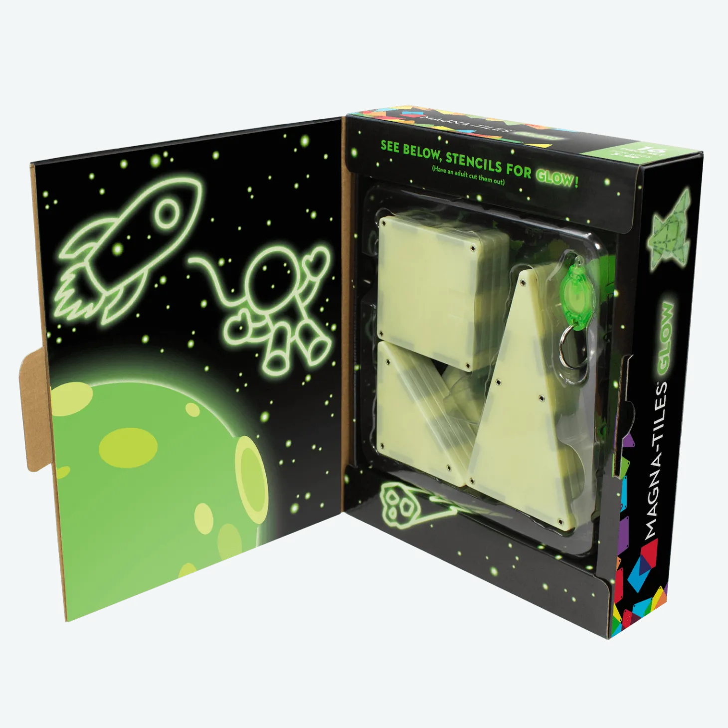 Klocki magnetyczne Glow 16 el.