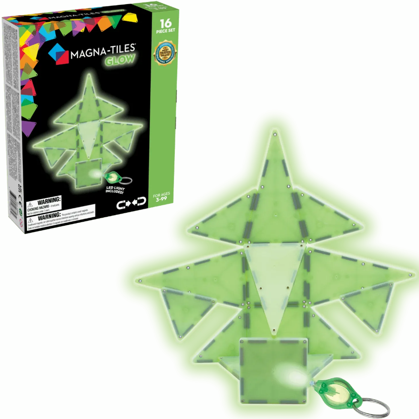 Klocki magnetyczne Glow 16 el.