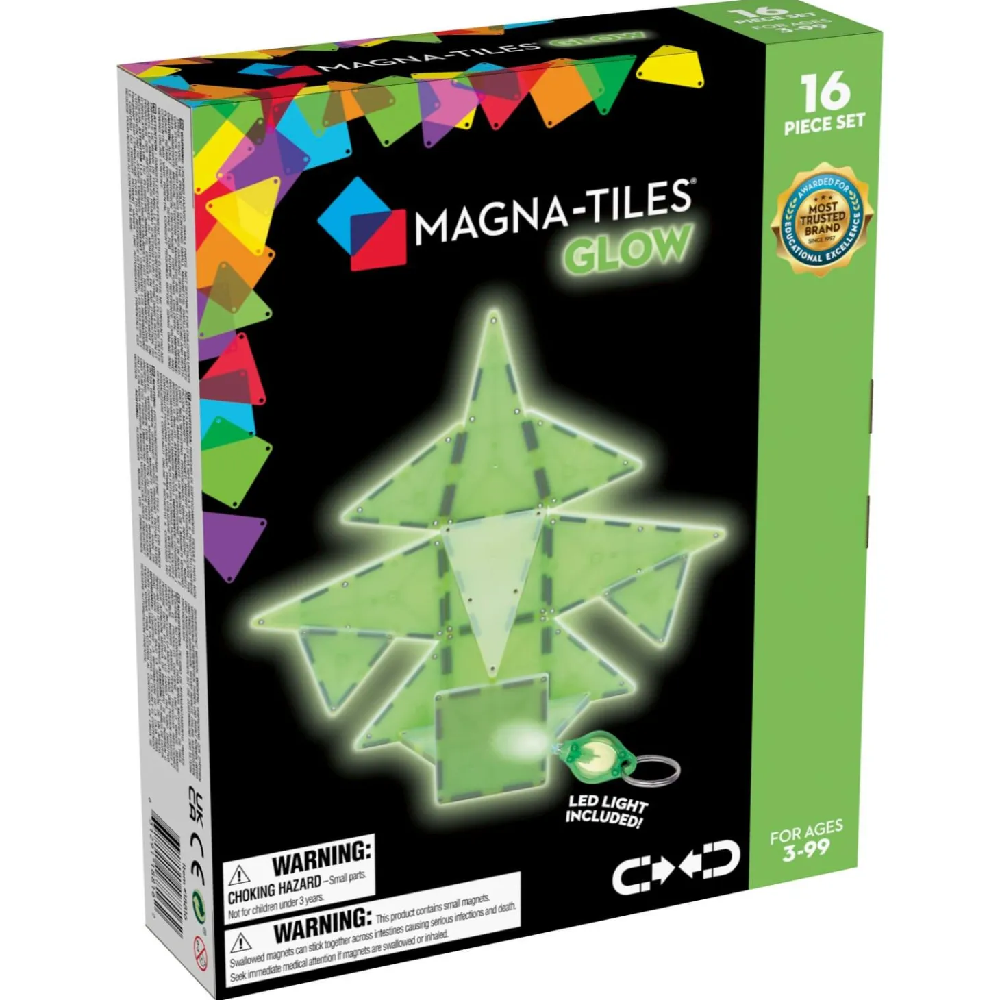 Klocki magnetyczne Glow 16 el.