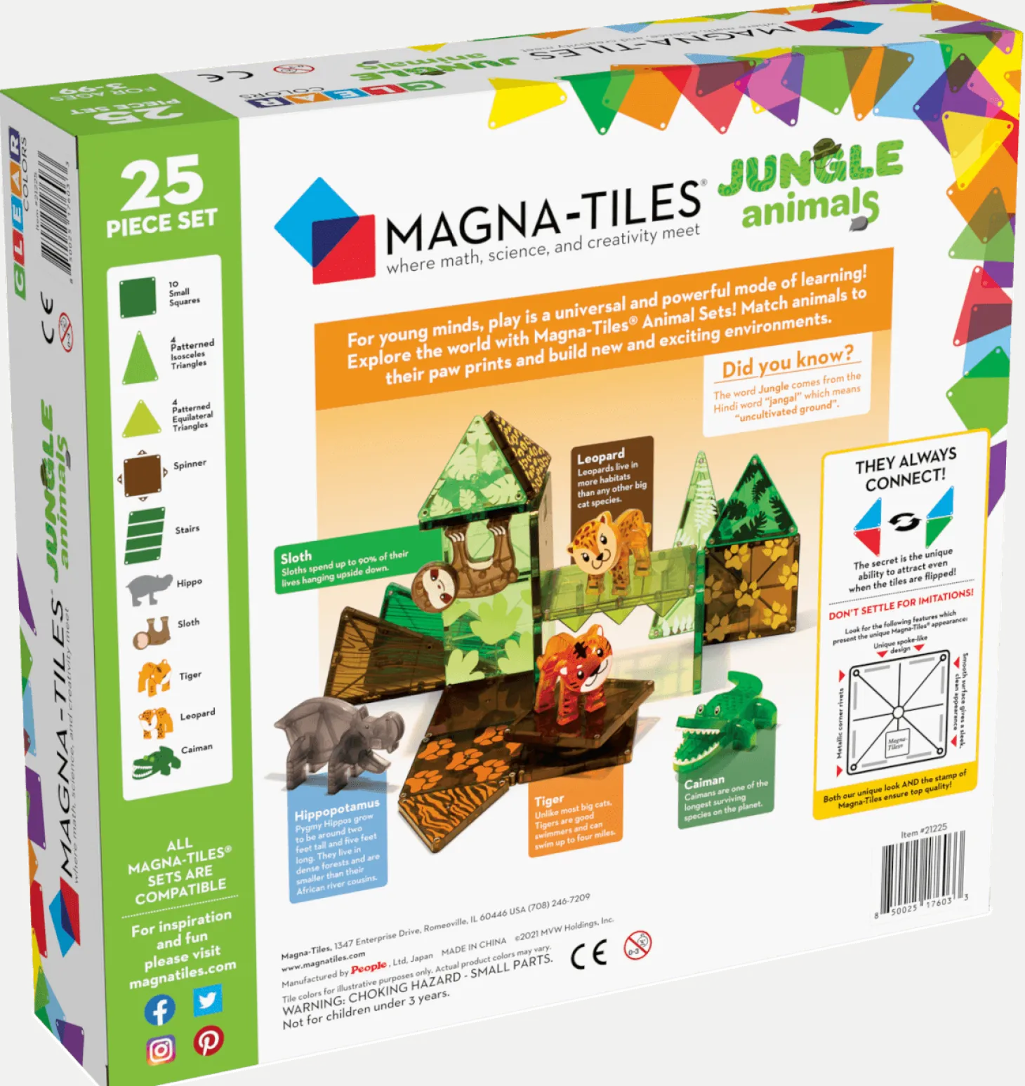 Klocki Magnetyczne Jungle Animals 25 el.