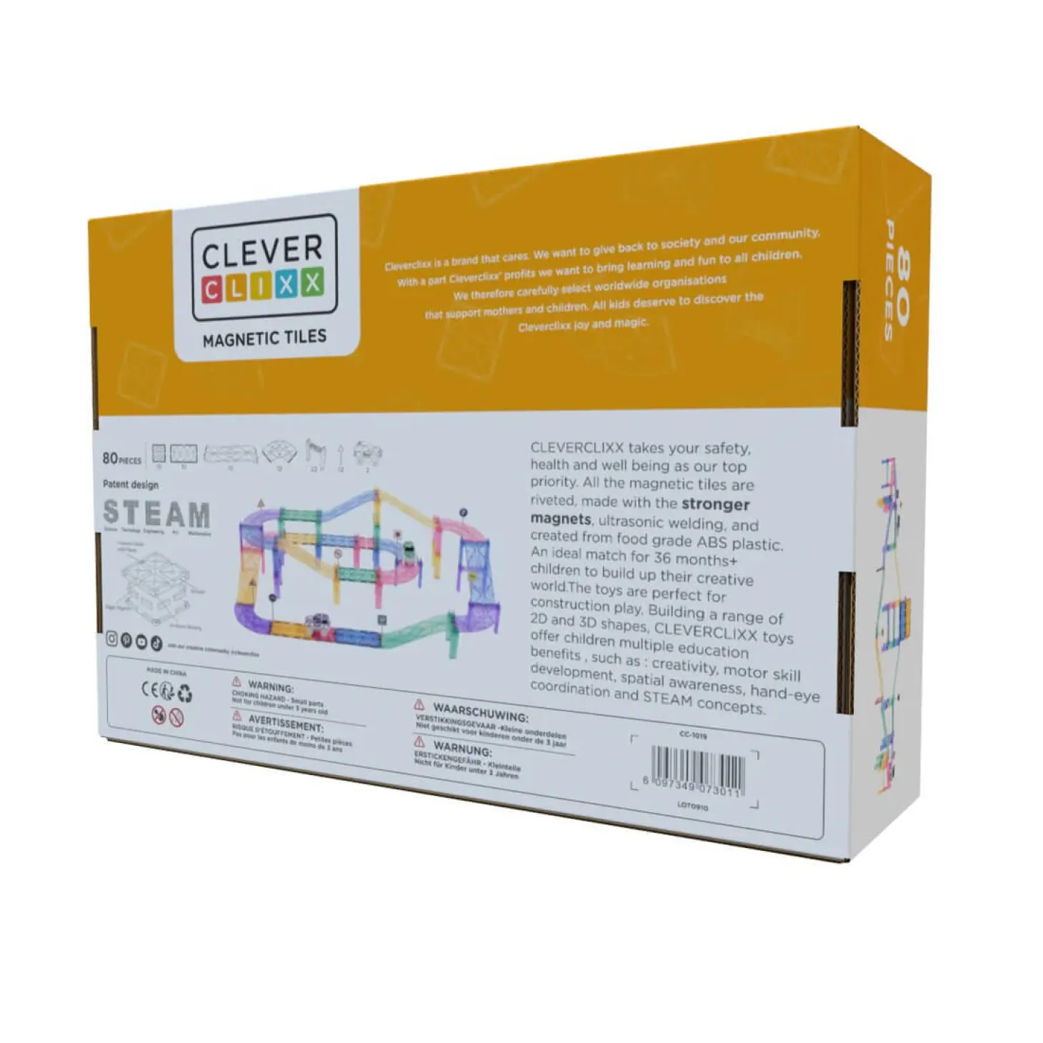 Klocki magnetyczne Large Race Track Pastel - 80 el.