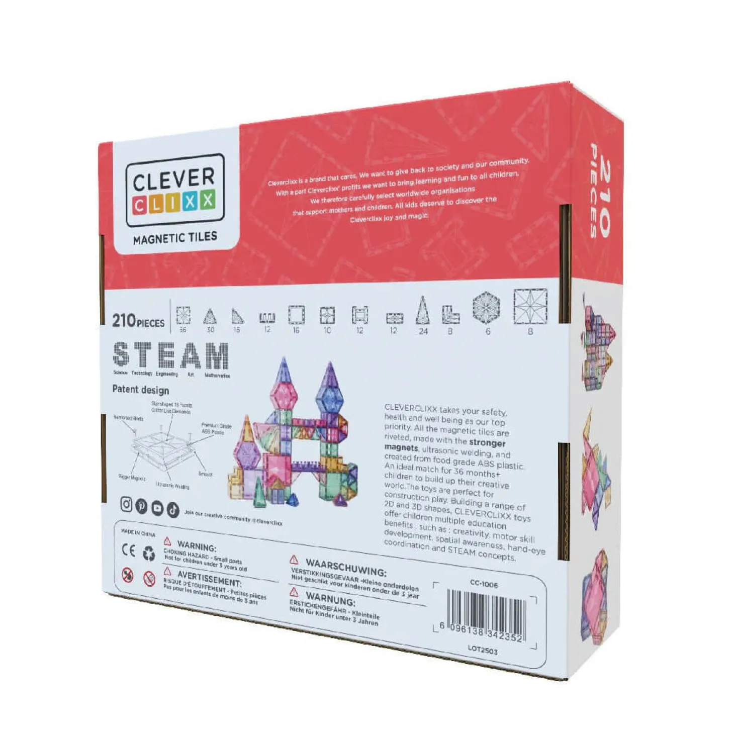 Klocki magnetyczne Mega Creative Pack Pastel - 210 el.