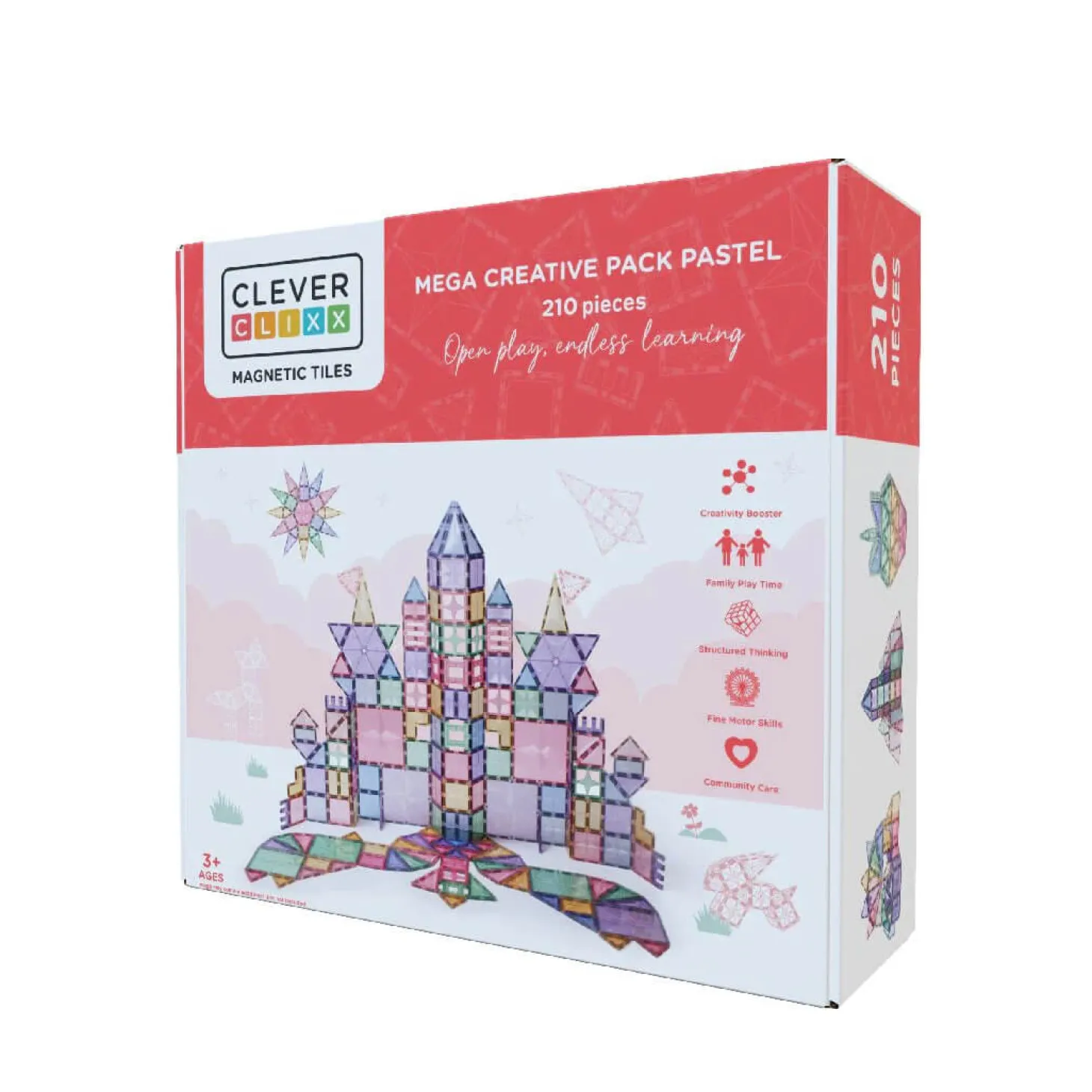 Klocki magnetyczne Mega Creative Pack Pastel - 210 el.