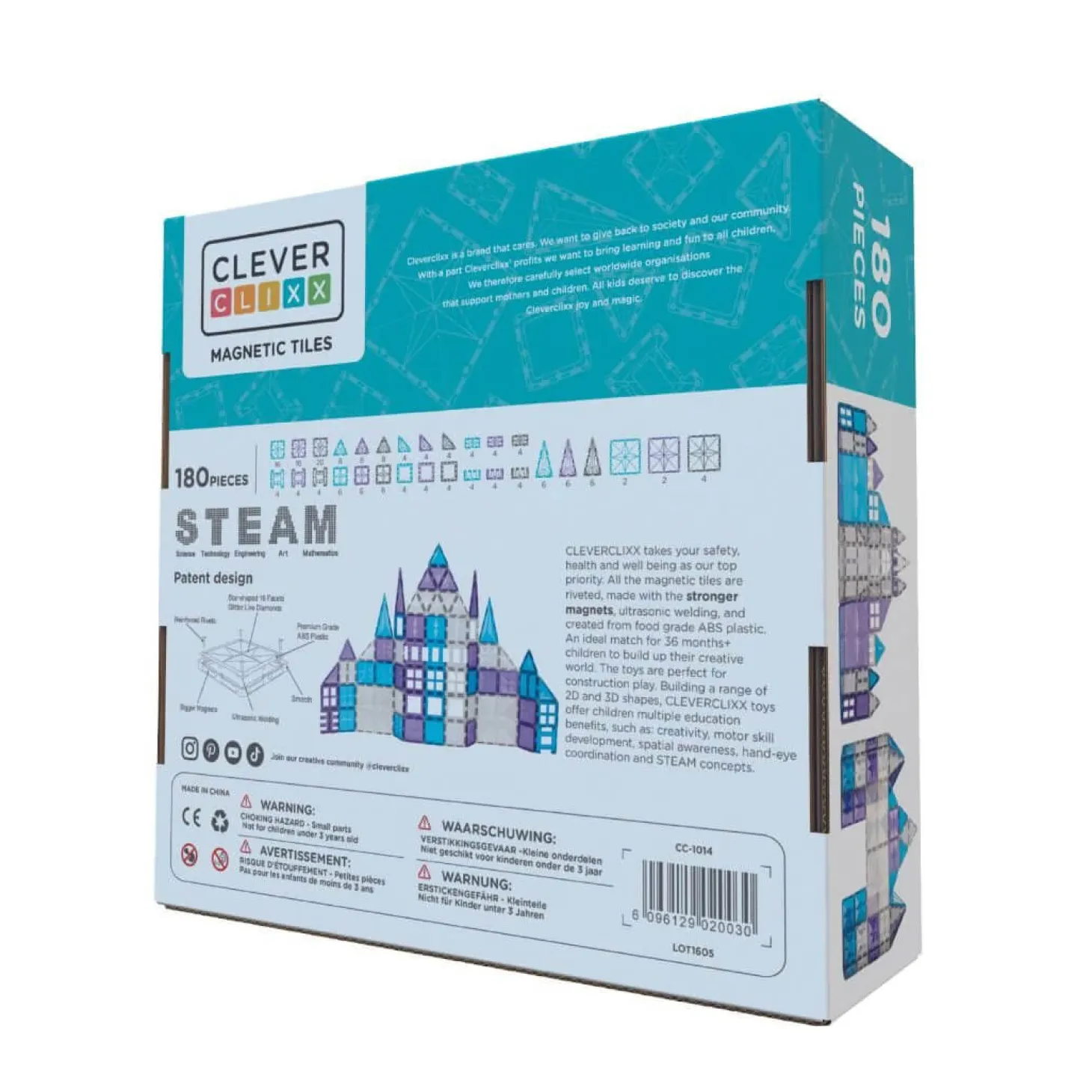 Klocki magnetyczne Mega Ice Crystal Pack - 180 el.