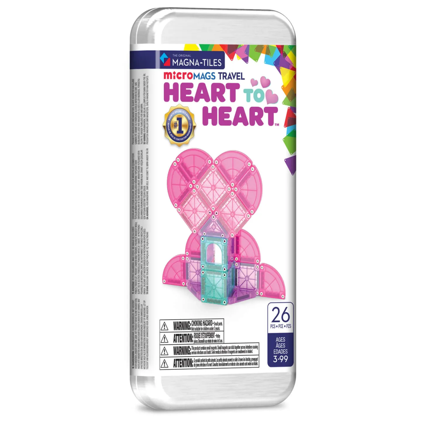Klocki Magnetyczne microMAGS Heart to Heart Travel 26 el.
