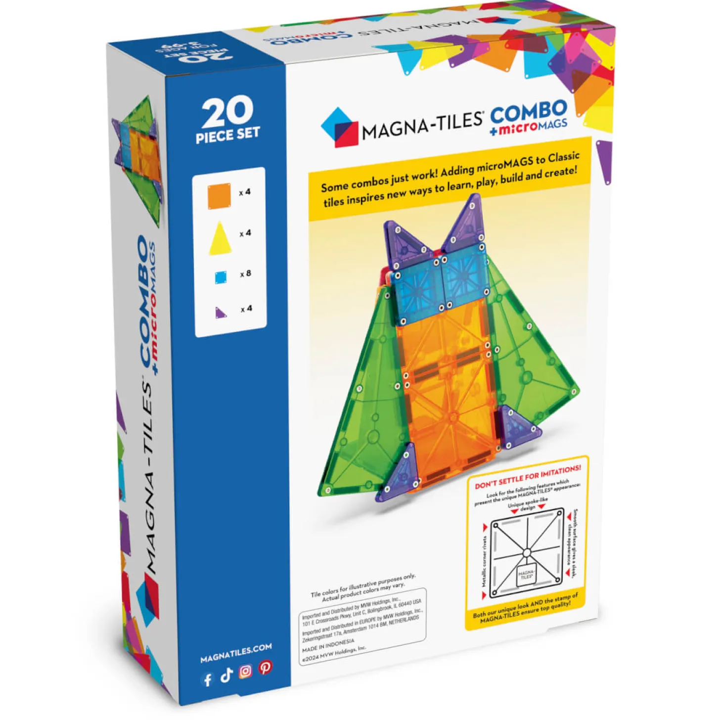 Klocki Magnetyczne microMAGS 20 el. COMBO