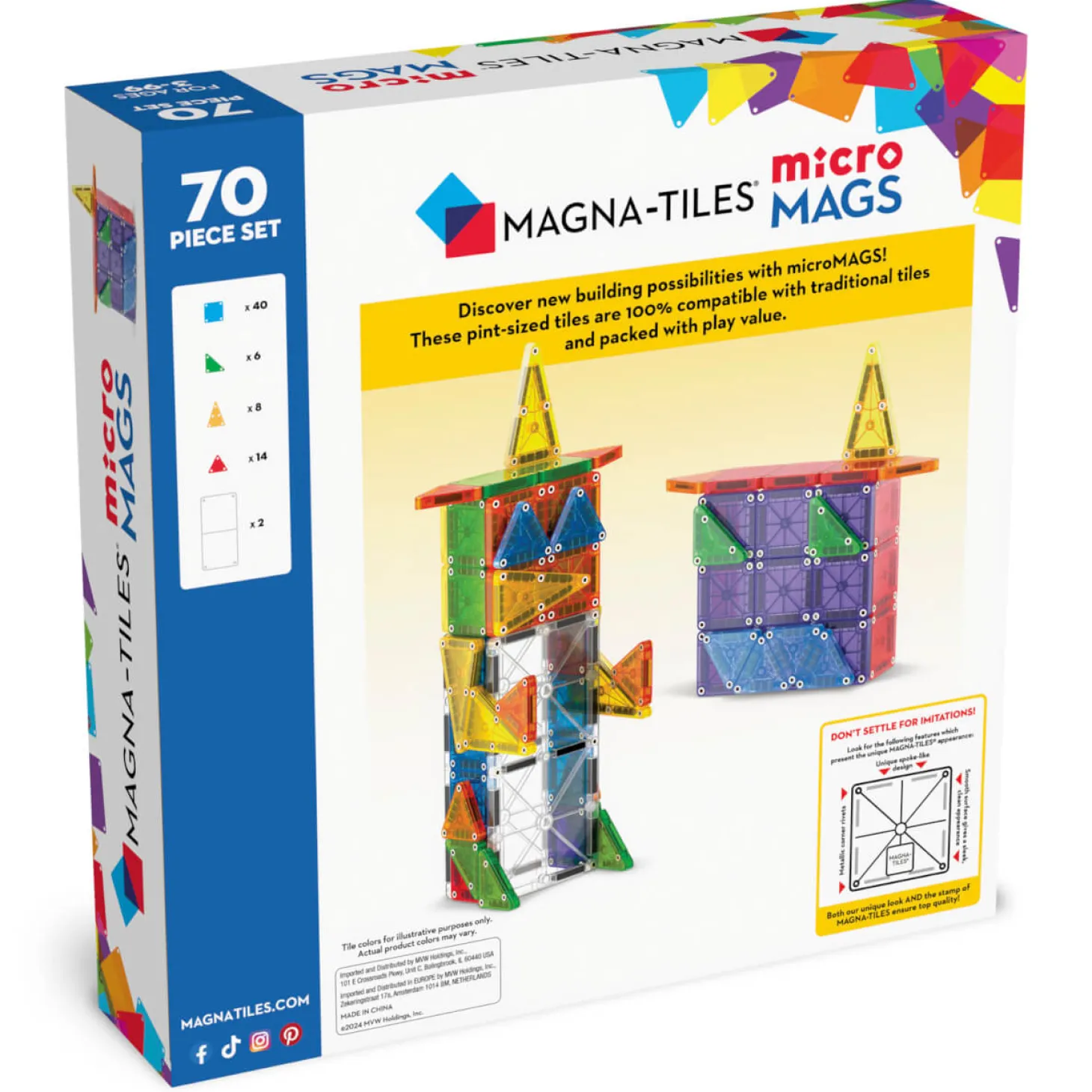 Klocki Magnetyczne microMAGS 70 el.