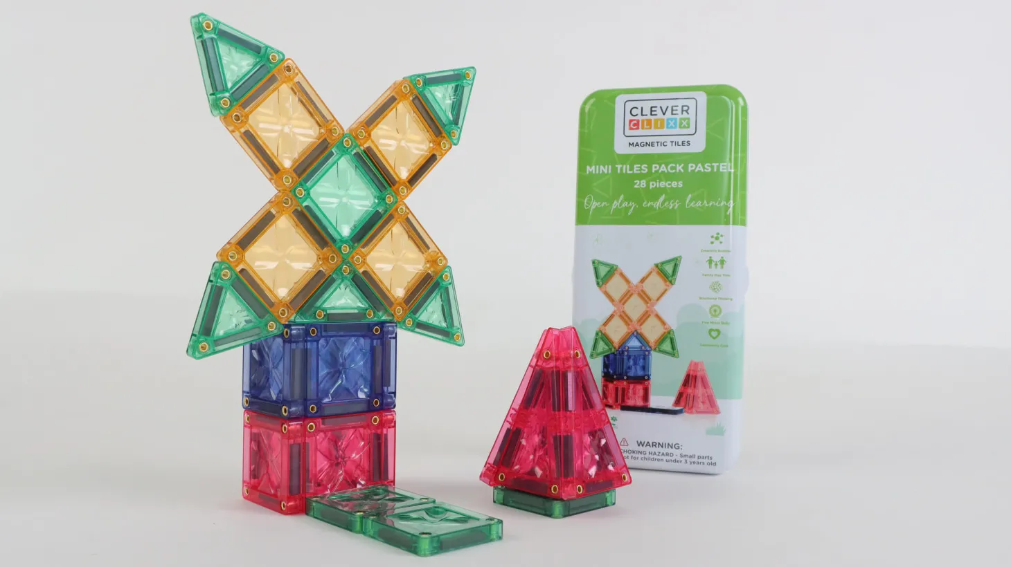 Klocki magnetyczne Mini Tiles Pack Pastel 28 el.