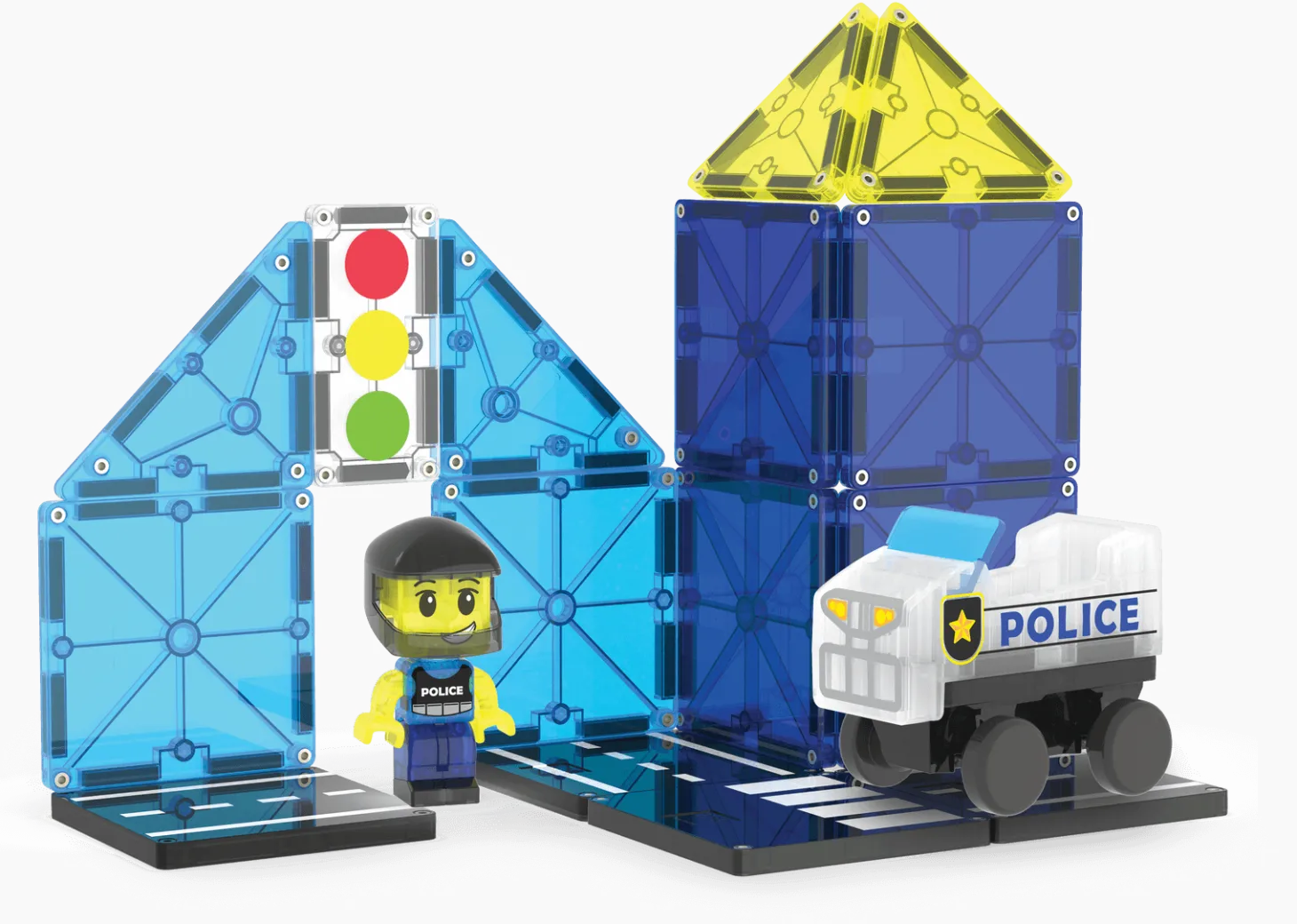 Klocki magnetyczne Patrol Policji 20 el.