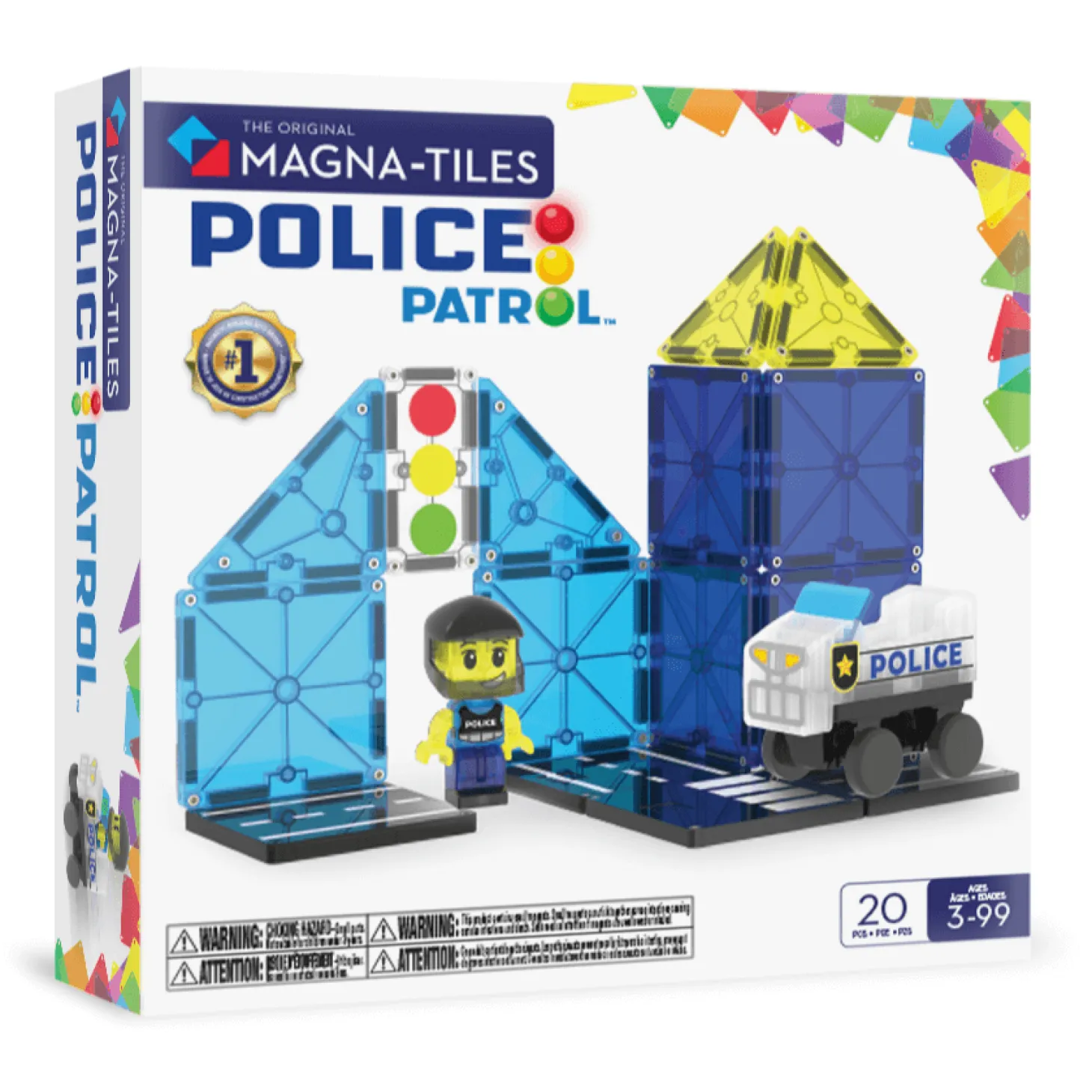 Klocki magnetyczne Patrol Policji 20 el.