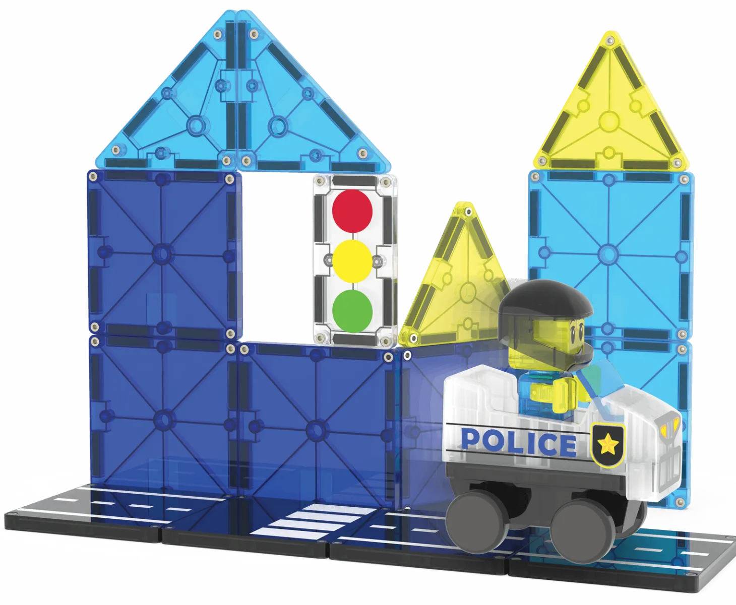 Klocki magnetyczne Patrol Policji 20 el.