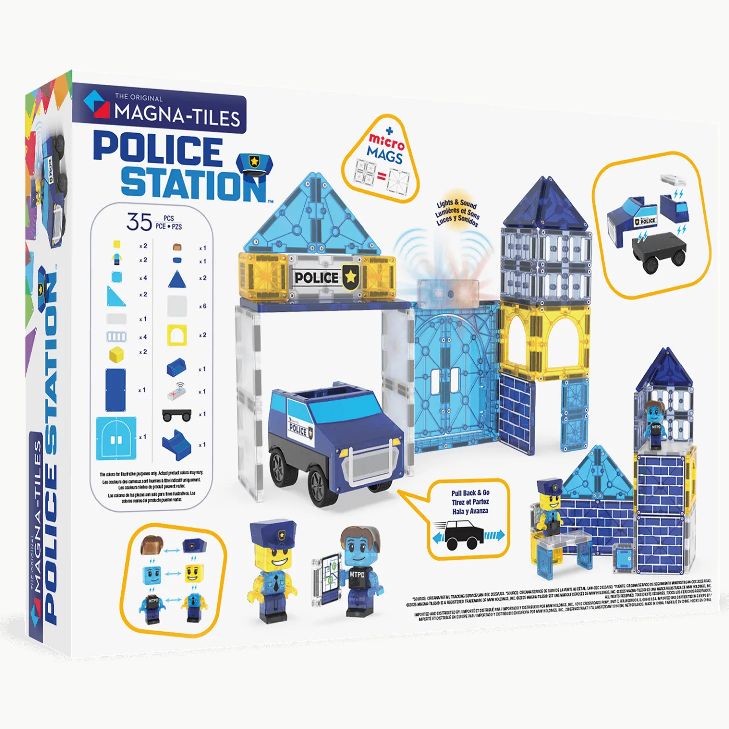 Klocki Magnetyczne Police Station 35 el.