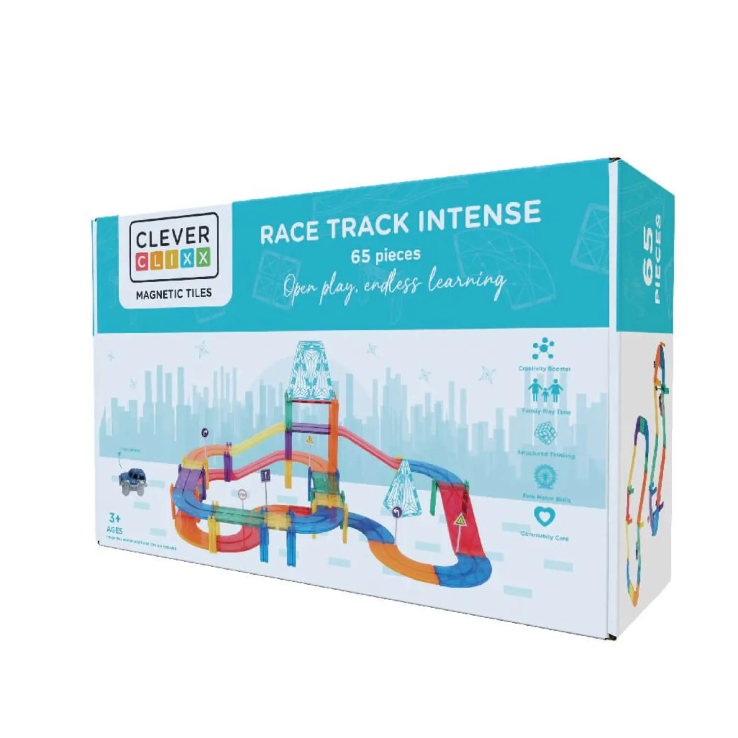 Klocki magnetyczne Race Track Intense - 65 el.