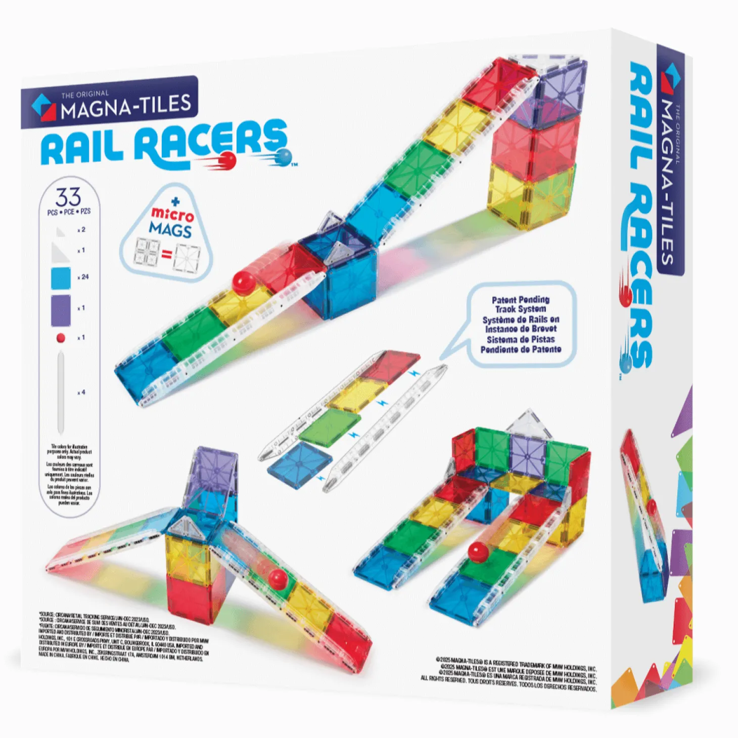 Klocki magnetyczne Rail Racers 33 el.