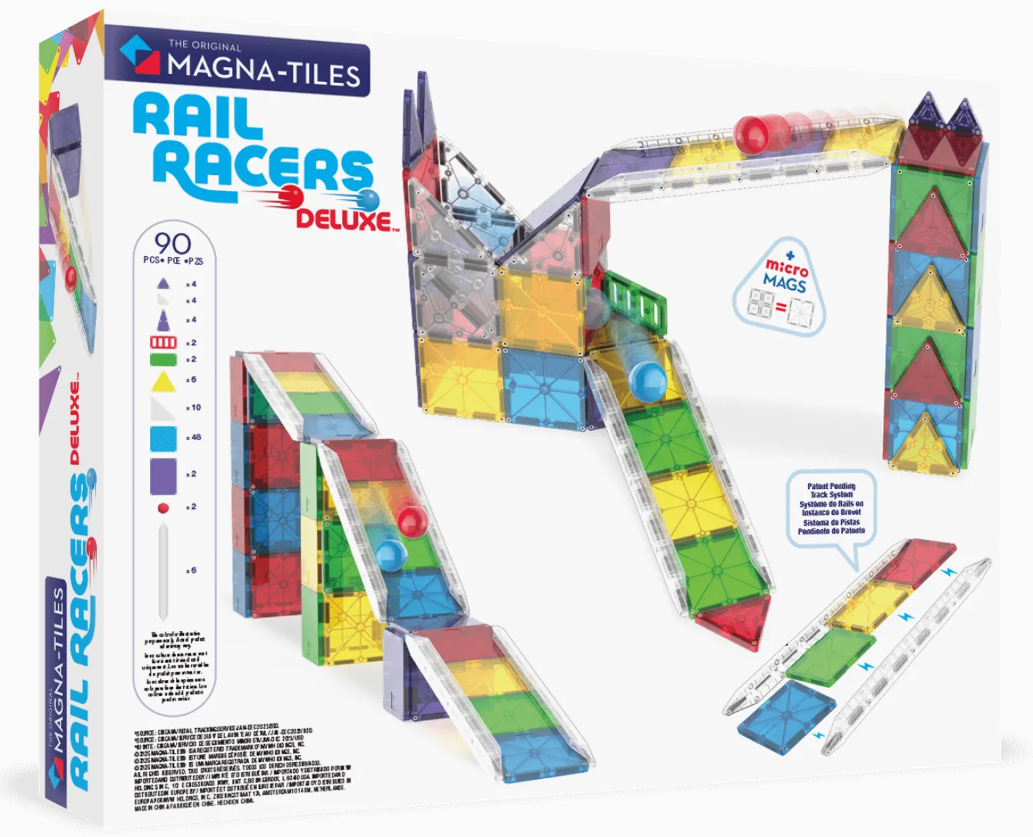 Klocki magnetyczne Rail Racers XL 90 el.