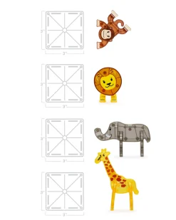 Klocki Magnetyczne Safari Animals 25 el.