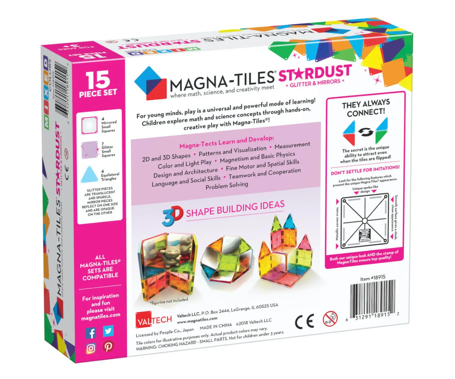 Klocki Magnetyczne Stardust 15 el.