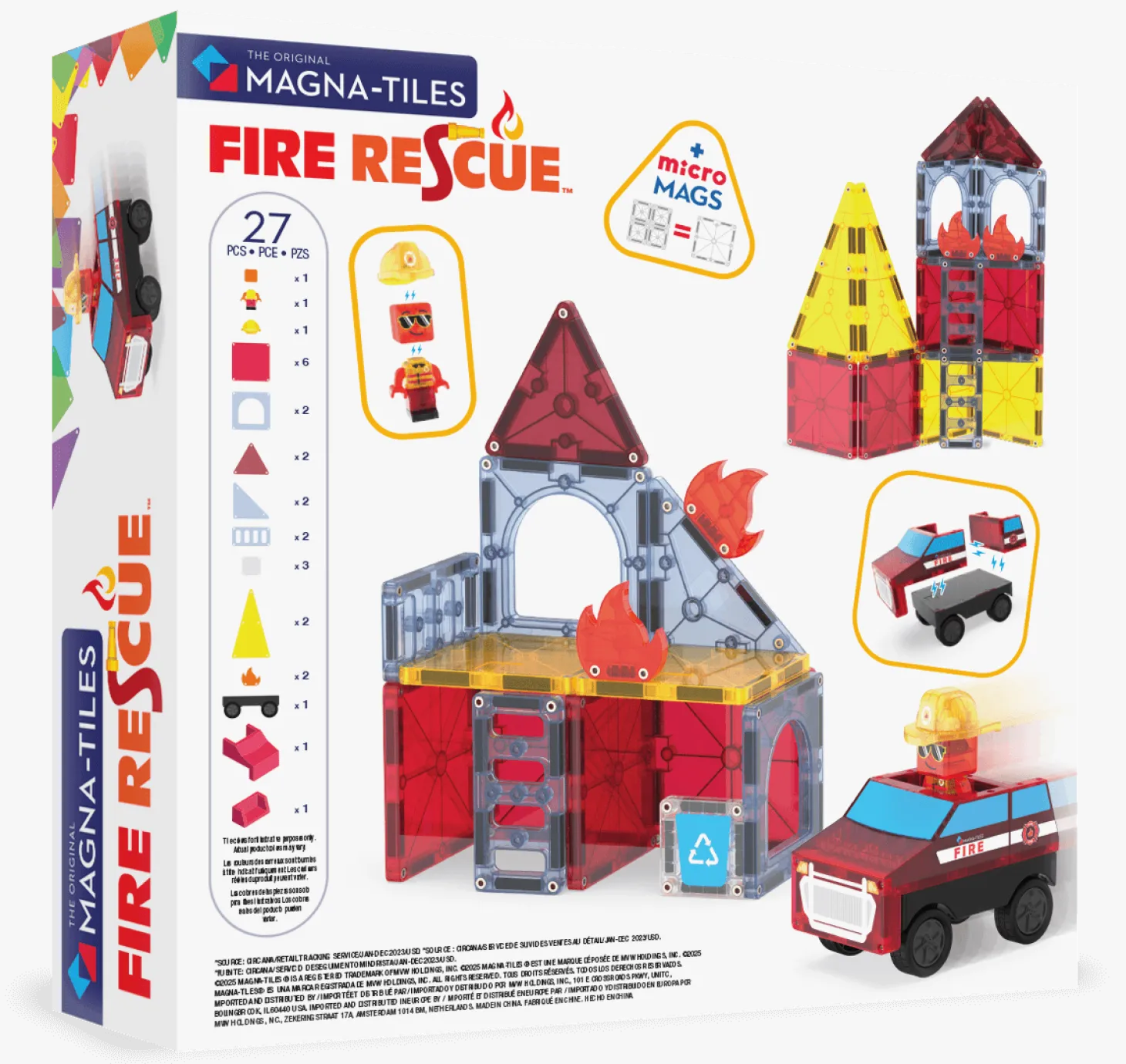 Klocki magnetyczne Straż Pożarna 27 el.