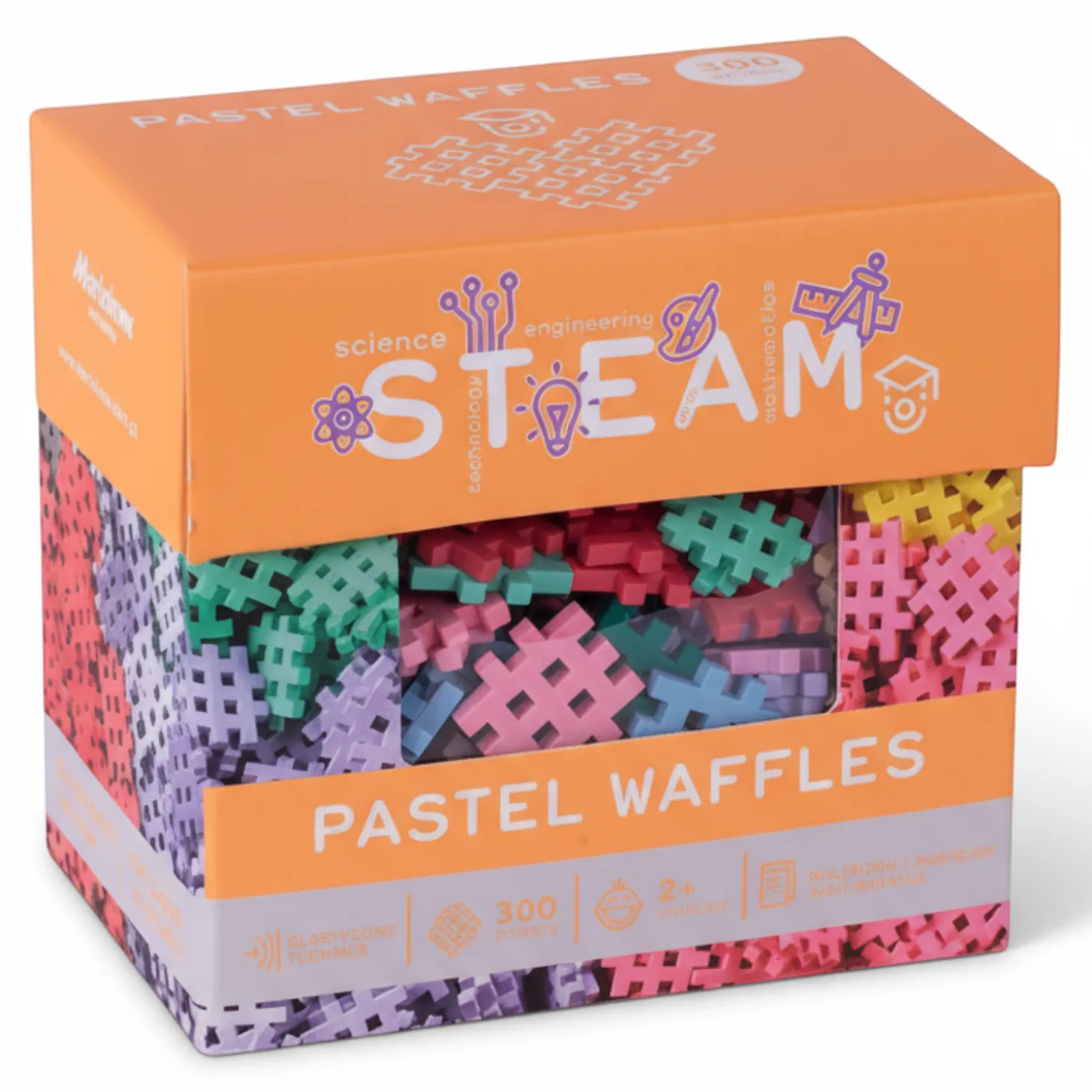 Klocki waffle MINI pastel 300 szt.