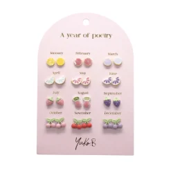Kolczyki „ROK POEZJI” - Owoce, 12 par