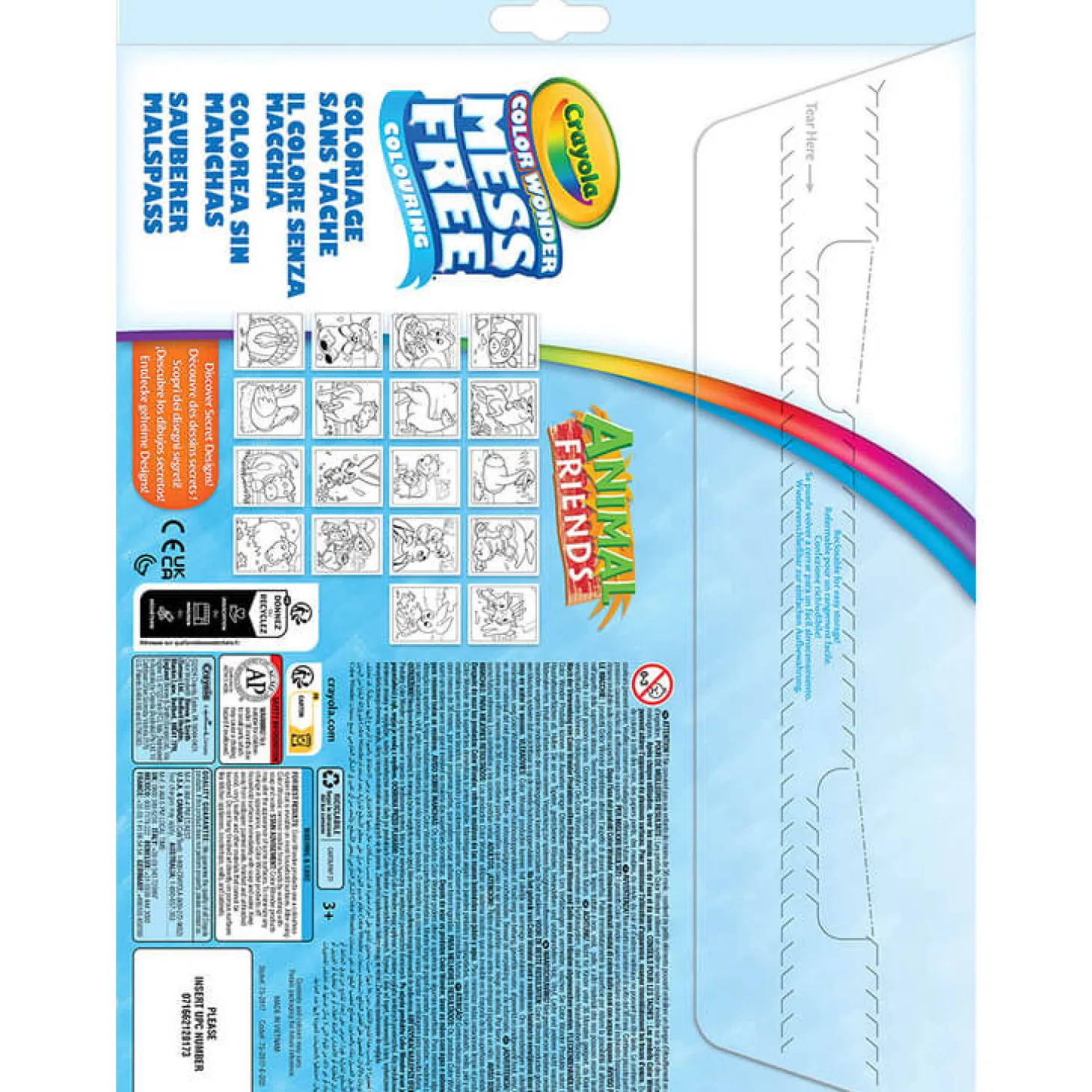 Kolorowanka dla dzieci i 4 niebrudzące magiczne flamastry Color Wonder Mess Free Animal Friends 3+