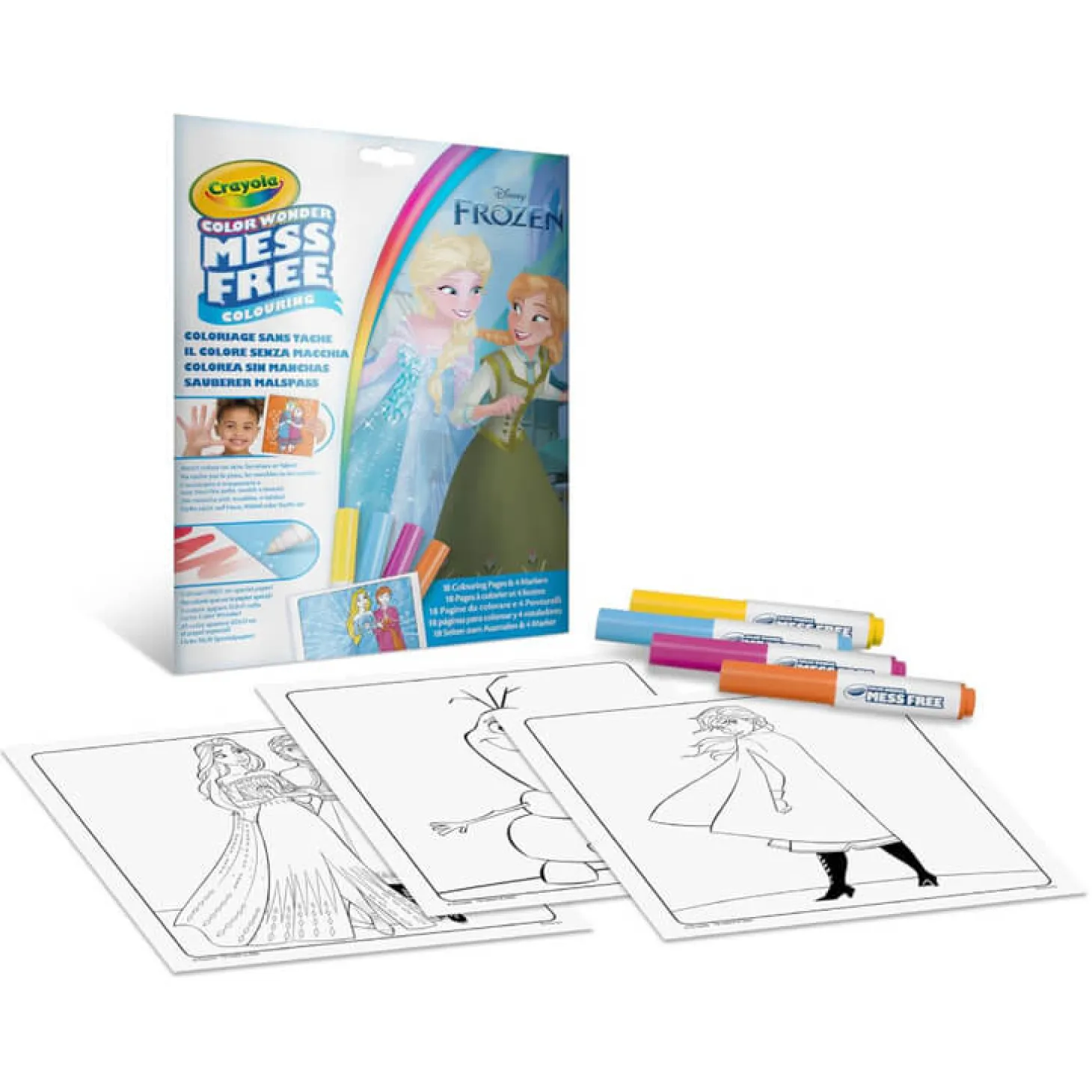 Kolorowanka dla dzieci i 4 niebrudzące magiczne flamastry Color Wonder Mess Free Kraina Lodu 3+
