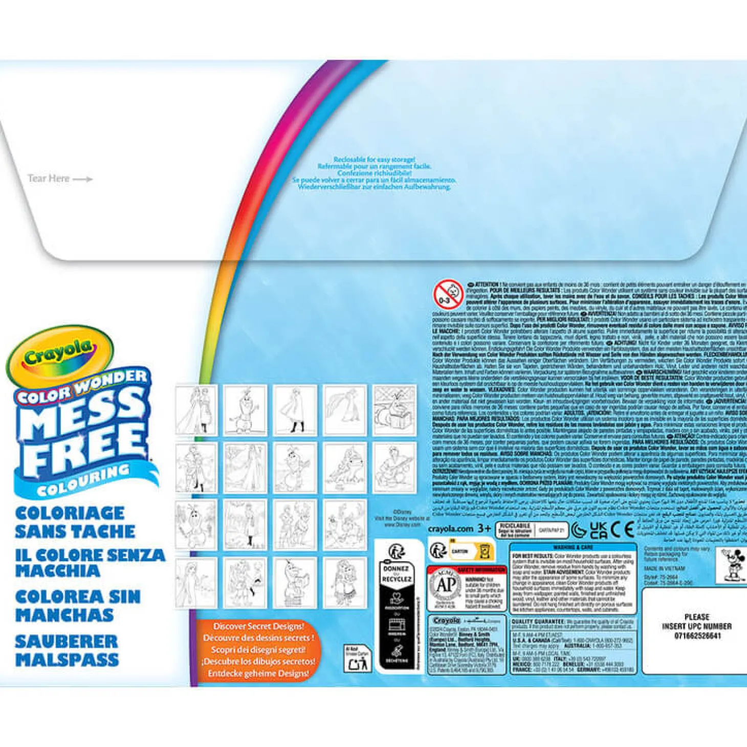 Kolorowanka dla dzieci i 4 niebrudzące magiczne flamastry Color Wonder Mess Free Kraina Lodu 3+