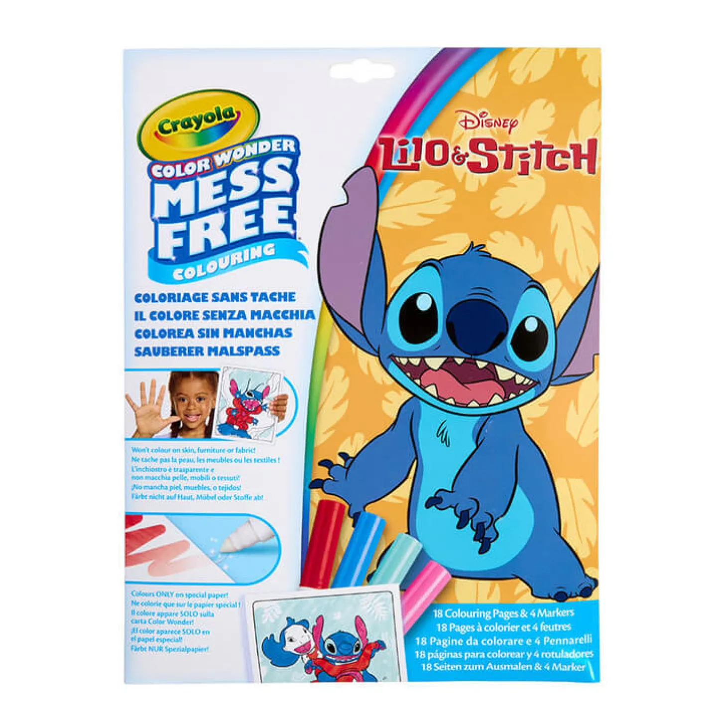 Kolorowanka dla dzieci i 4 niebrudzące magiczne flamastry Color Wonder Mess Free Lilo i Stitch 3+