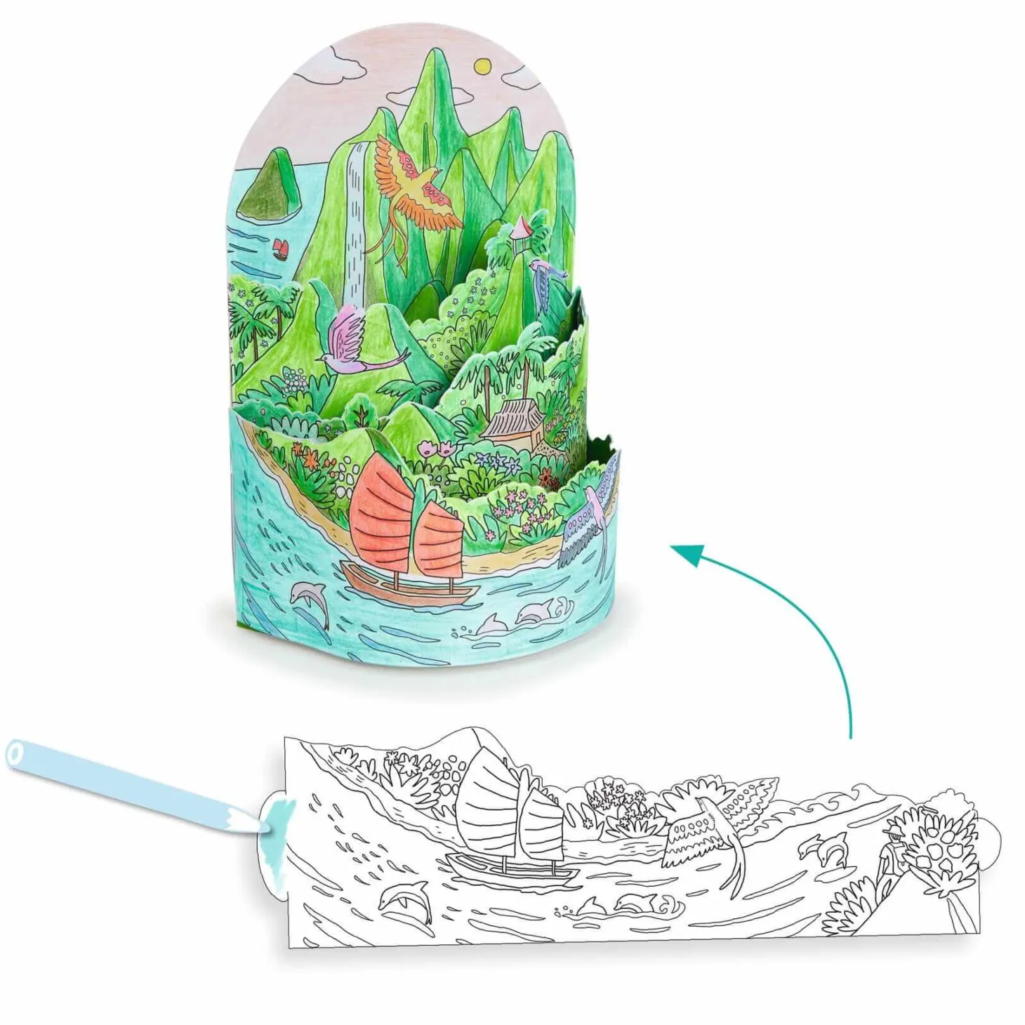 Kolorowanki 3D - Na szczycie mojej wyspy