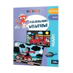 Kolorowanki welwetowe. OKIDOKI Pojazdy 3+
