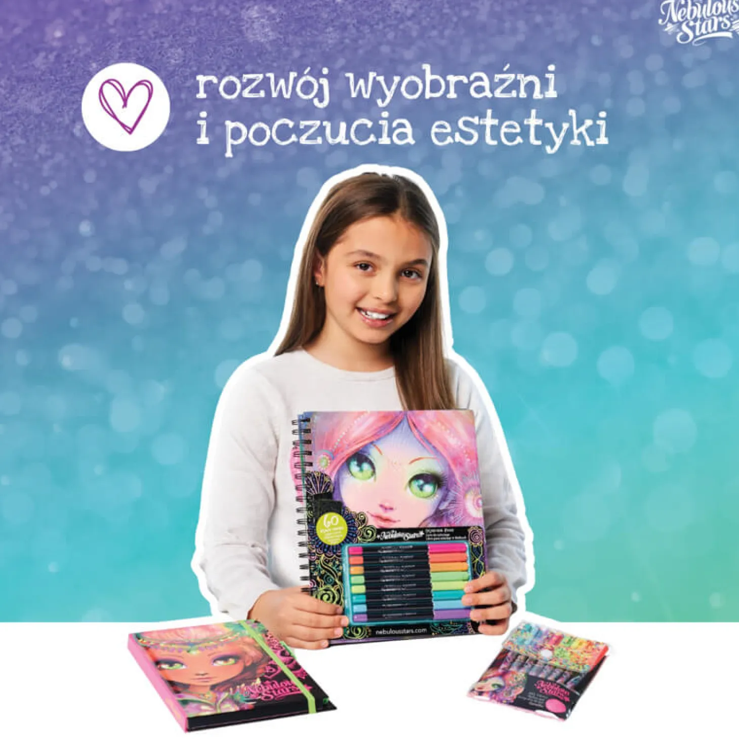 Kolorowanki z czarnymi kartkami i pisakami M Coralia