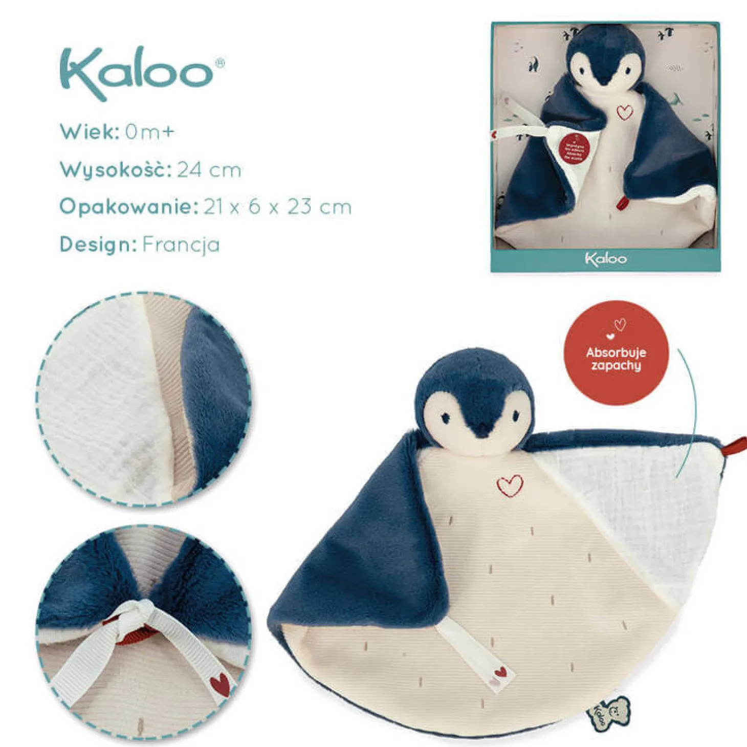 Komforter Pingwinek 24 cm w pudełku kolekcja Complices