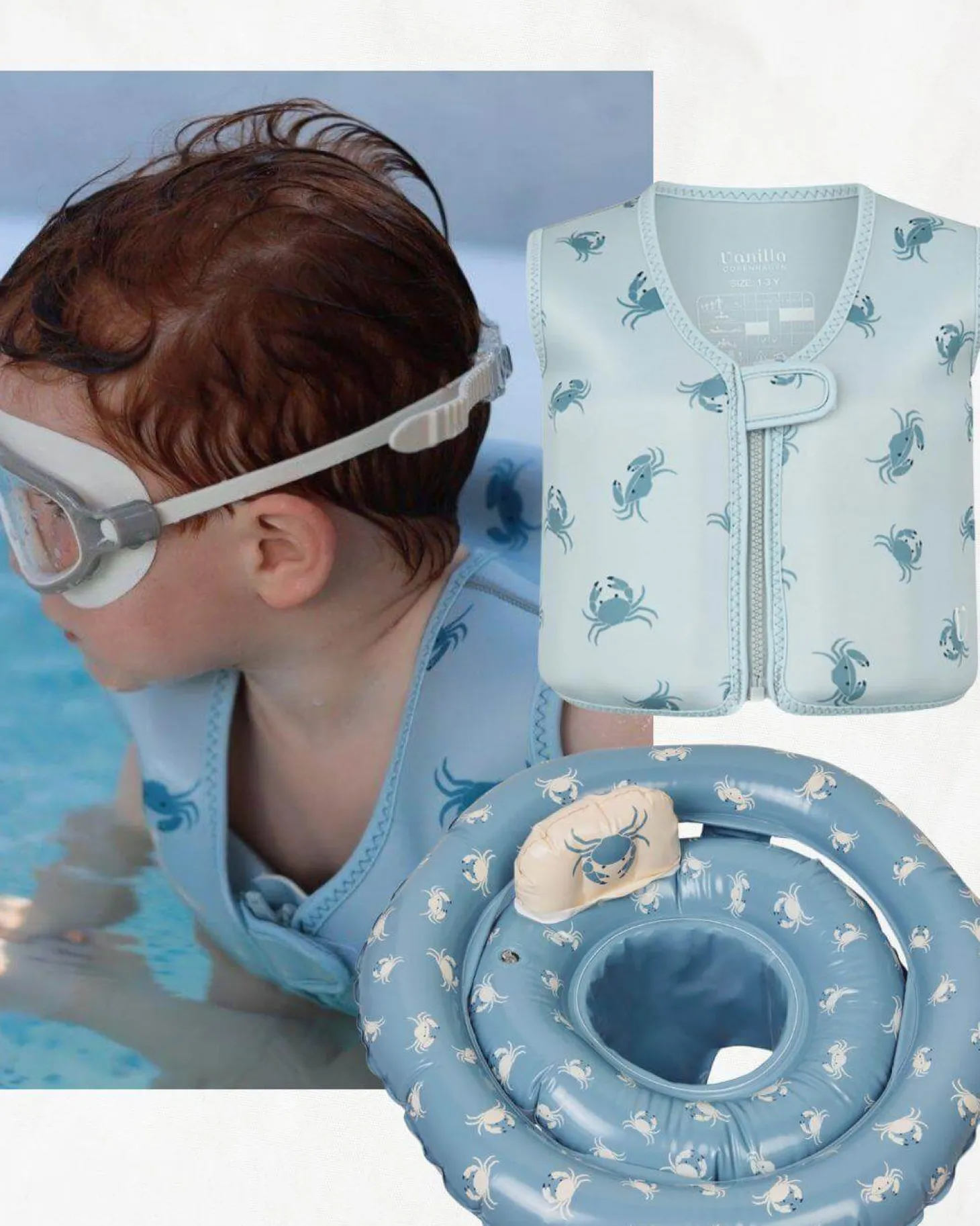 Koło do pływania Baby Blue Craby z siedziskiem