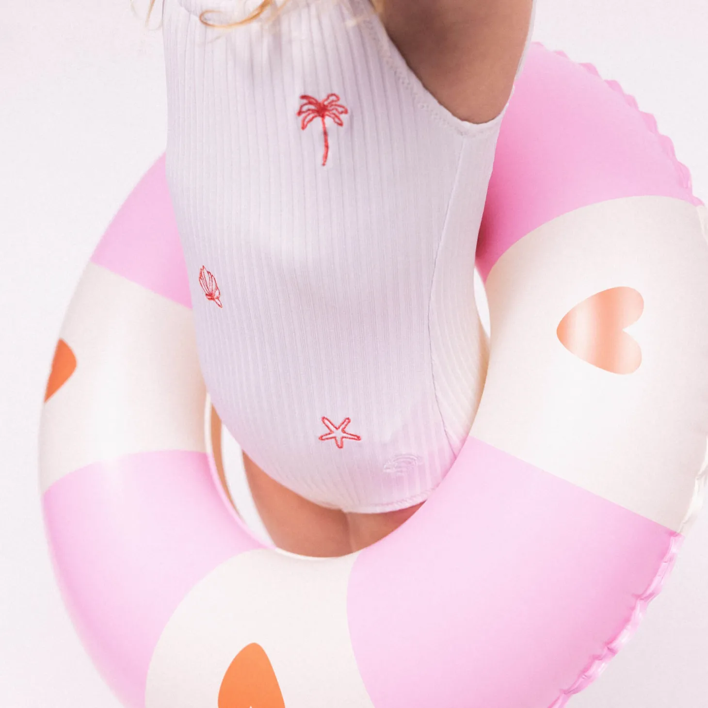 Koło do pływania dla dzieci Ø55 cm - Pink, Cozy Hearts