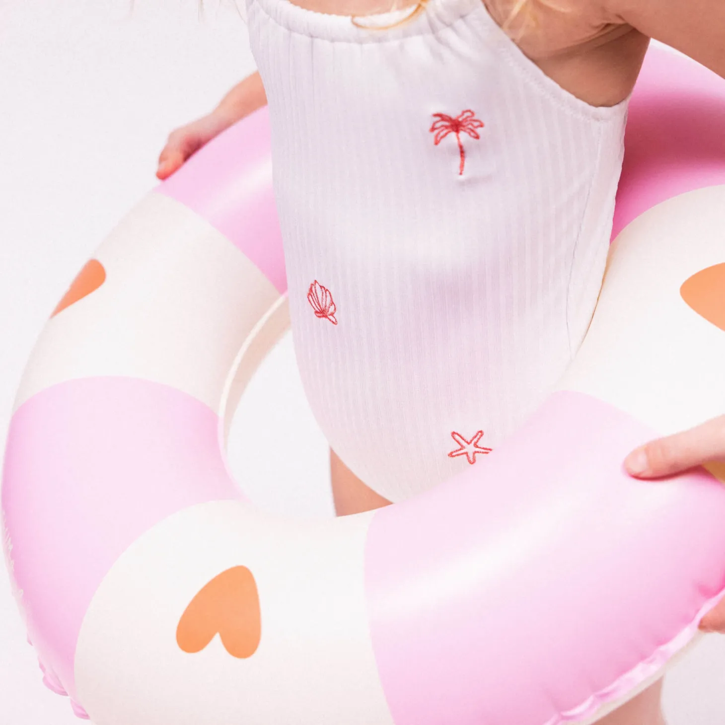 Koło do pływania dla dzieci Ø55 cm - Pink, Cozy Hearts