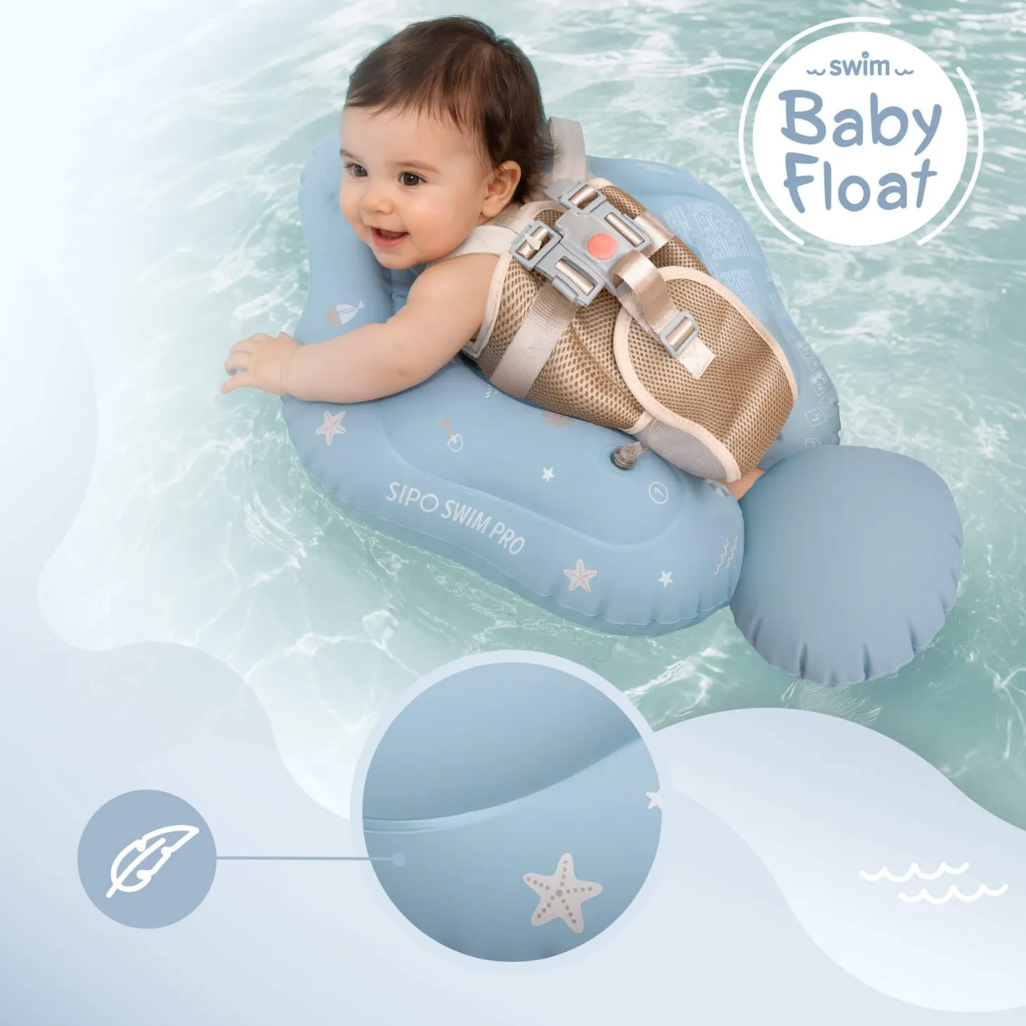 Koło treningowe do nauki pływania 6-36m (11-18 kg) - niebieskie