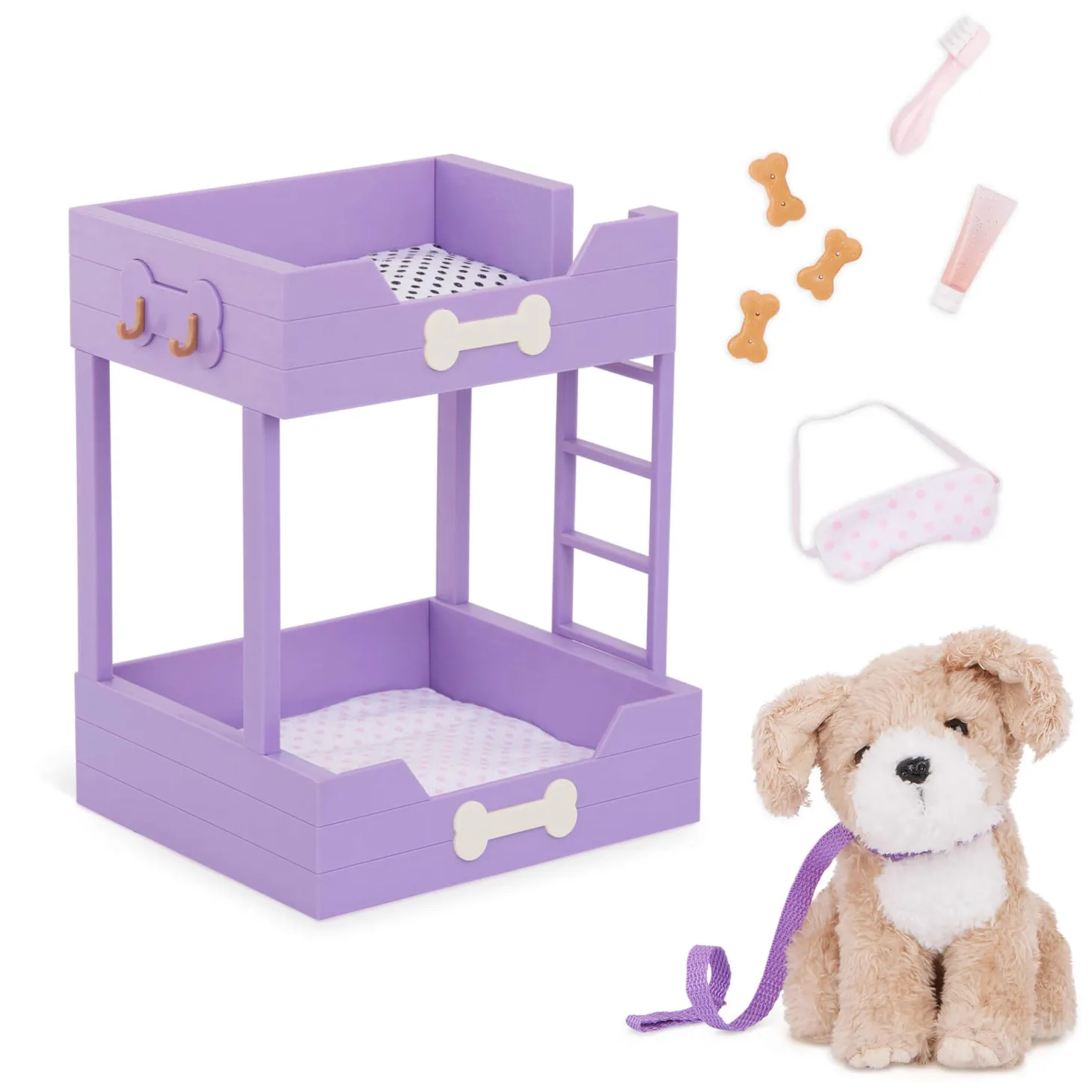 Łóżko piętrowe z pieskiem i akcesoriami – OG Pup Bunks