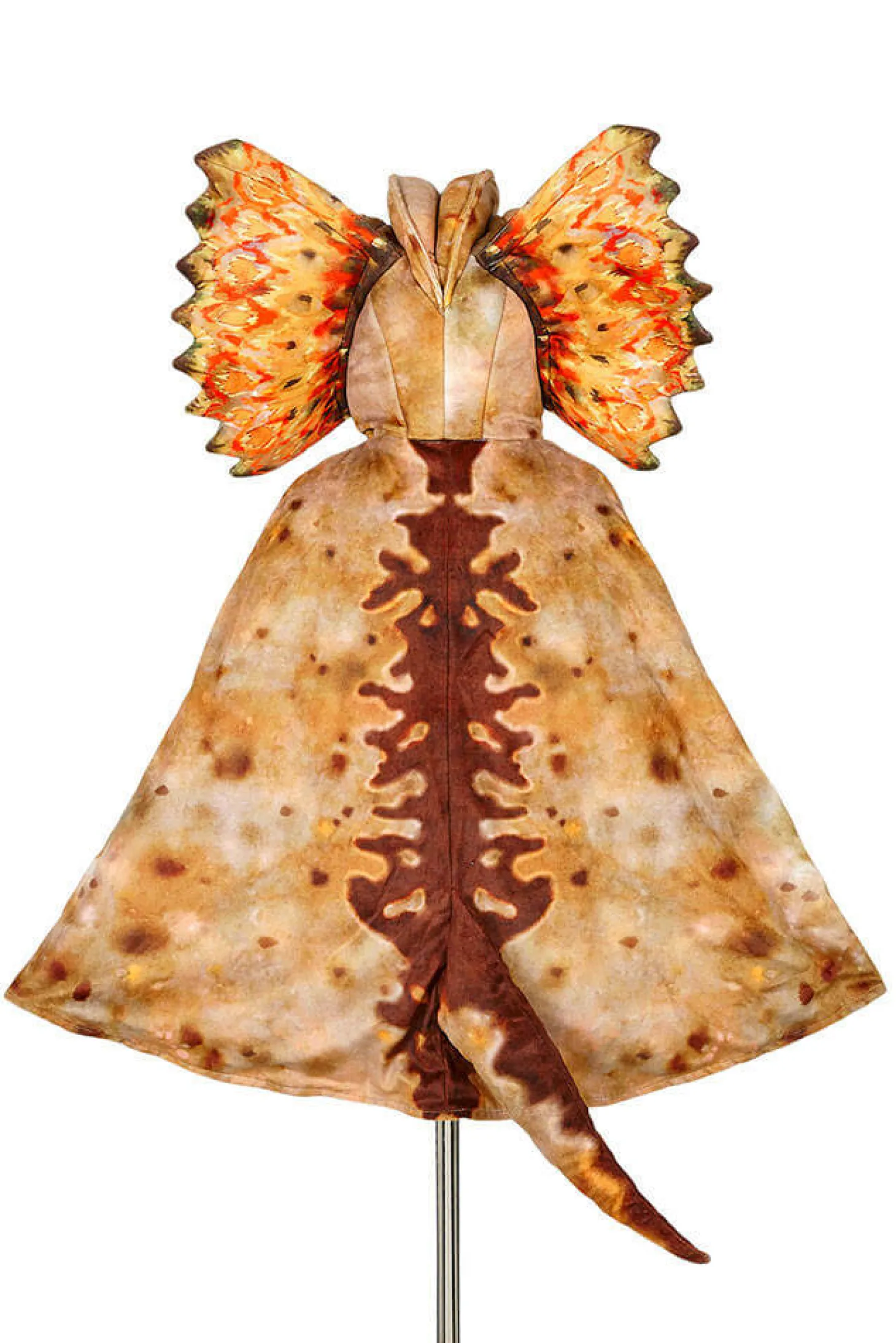 Kostium peleryna z kapturem - maską dinozaur Dilofozaur 4-7 lat