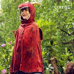 Kostium peleryna z kapturem - maską czerwony smok Red dragon, 4-7 lat