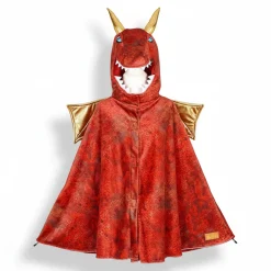 Kostium peleryna z kapturem - maską czerwony smok Red dragon, 4-7 lat
