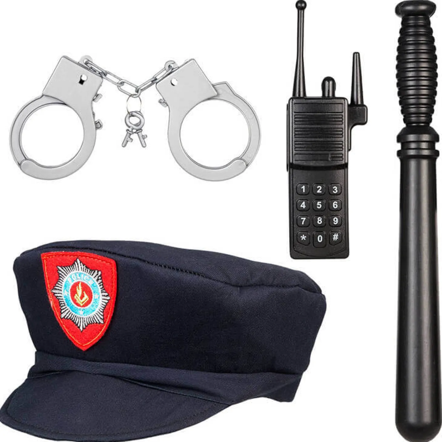 Kostium policjanta zestaw z czapką i akcesoriami 4-7 lat