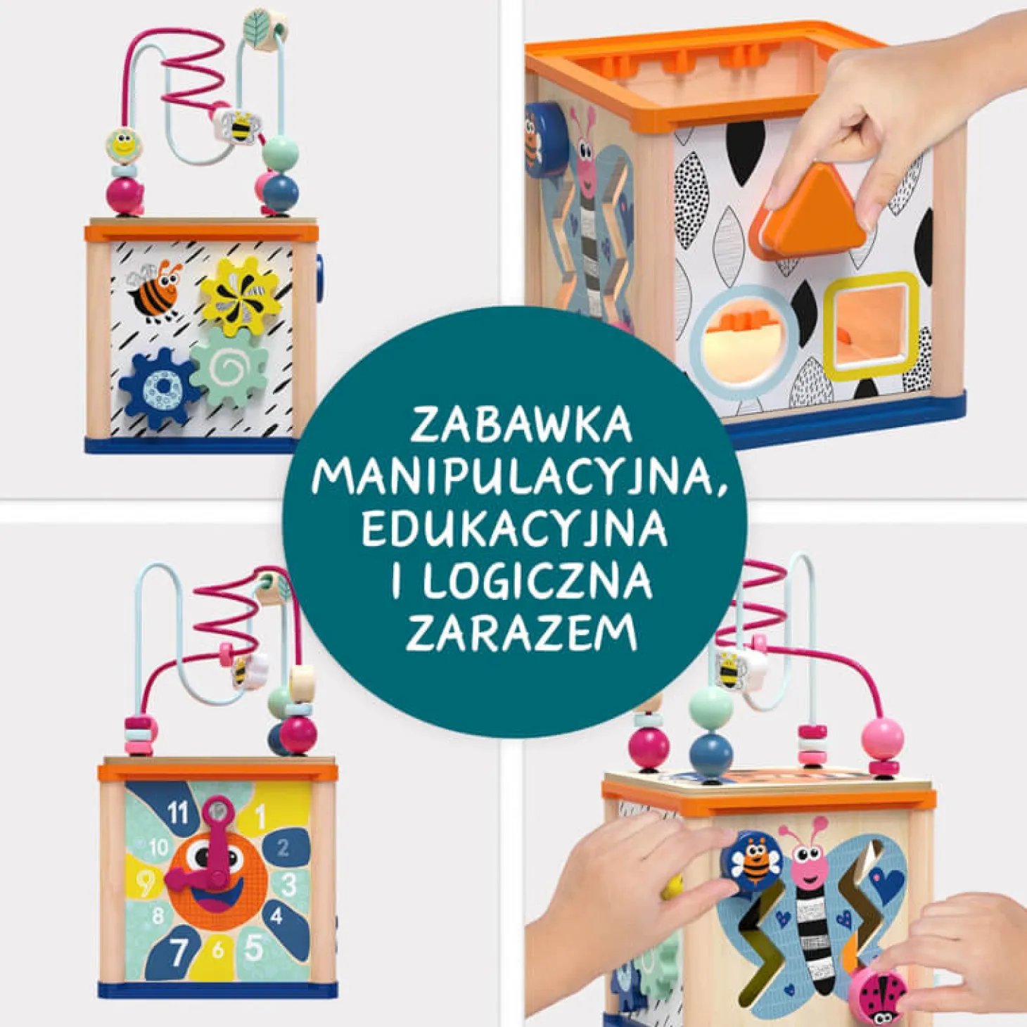 Kostka edukacyjna dla niemowląt, 1+