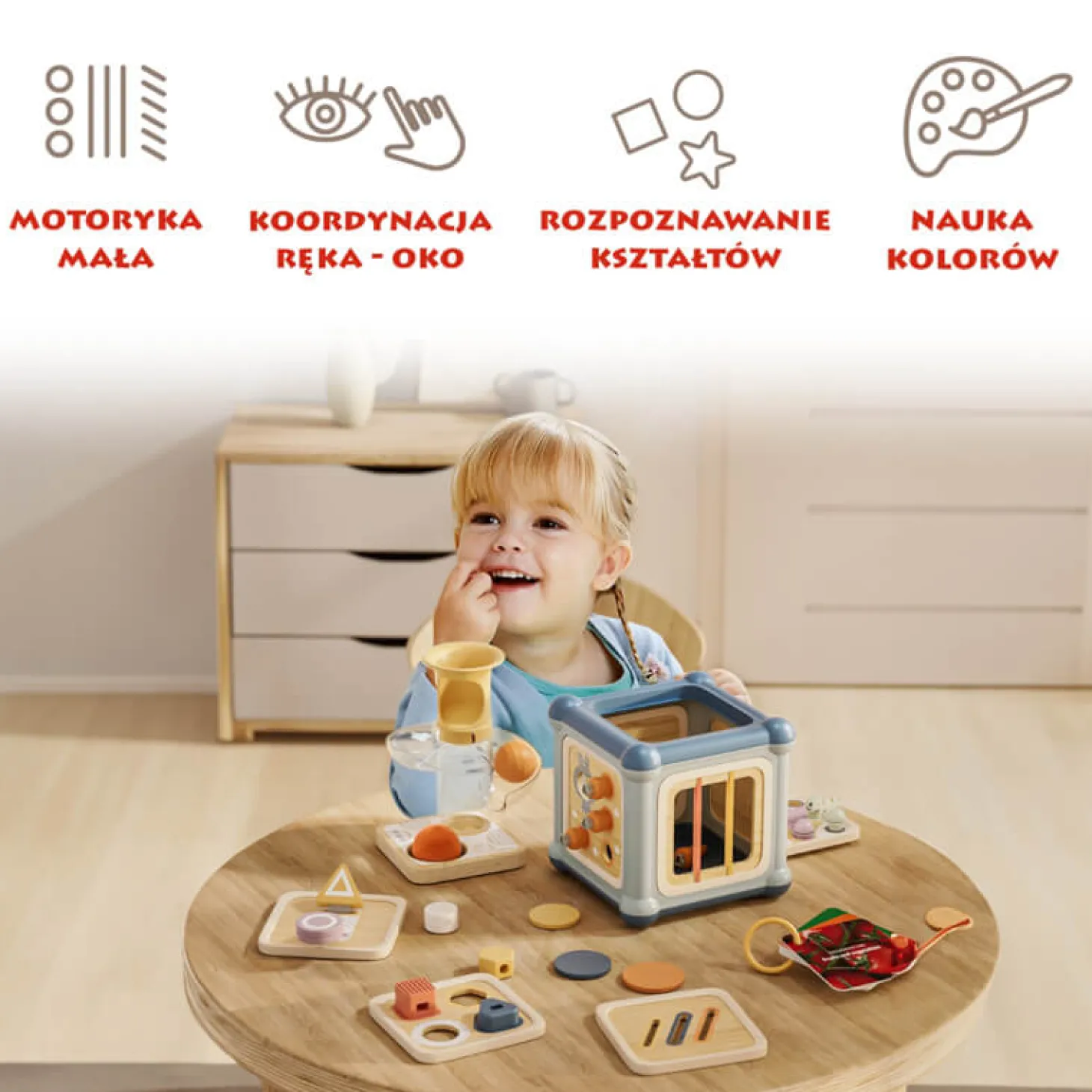 Kostka edukacyjna 10w1 Mistrz motoryki małej, 1+