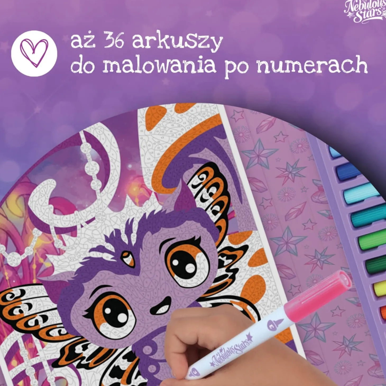 Kreatywna kolorowanka z flamastrami Mystery 7+