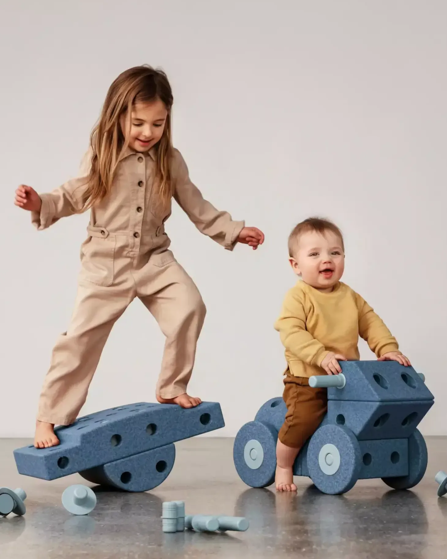Kreatywne klocki rozwijające motorykę dużą, Dreamer kit 12 in 1 – Deep blue, Sky blue