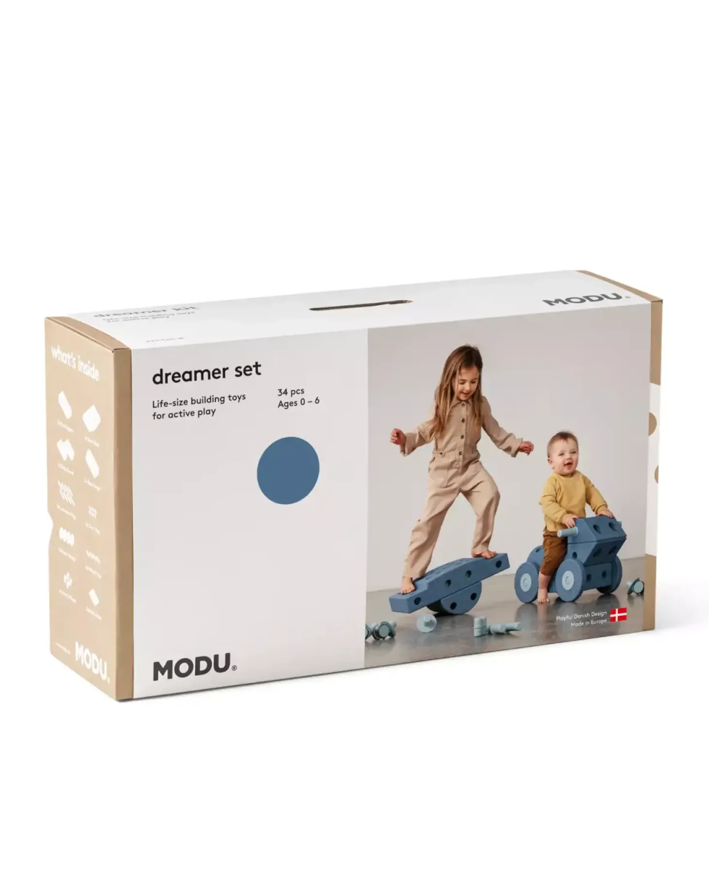 Kreatywne klocki rozwijające motorykę dużą, Dreamer kit 12 in 1 – Deep blue, Sky blue