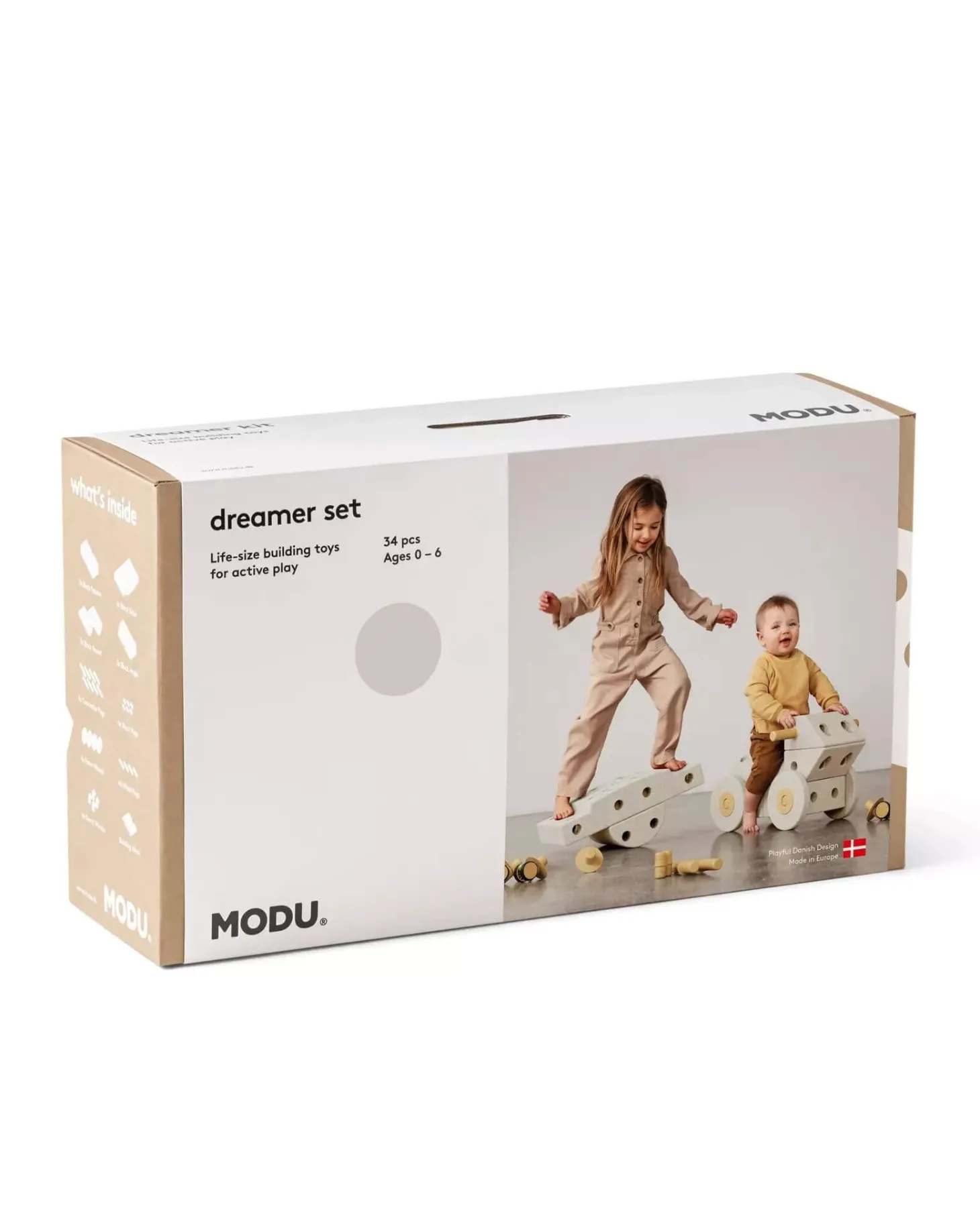 Kreatywne klocki rozwijające motorykę dużą, Dreamer kit 12 in 1 - Sand Grey, Honey Yellow