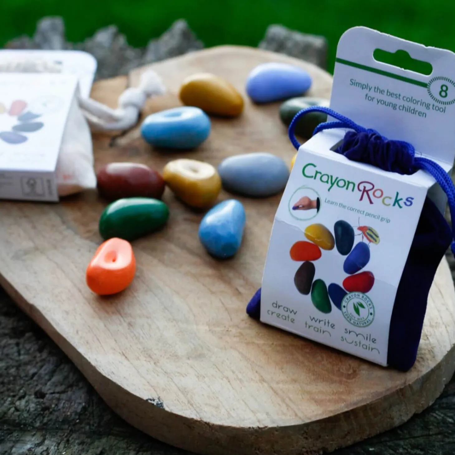 Kredki Crayon Rocks w aksamitnym woreczku - 8 kolorów