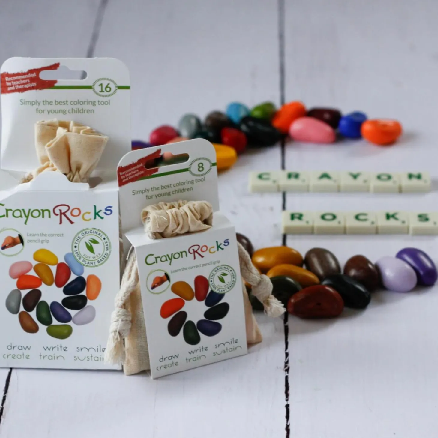 Kredki Crayon Rocks w bawełnianym woreczku - 8 kolorów